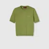 Gucci Cashmere And Silk Top With Intarsia In Green