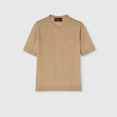 GUCCI GUCCI CASHMERE AND SILK TOP WITH INTARSIA
