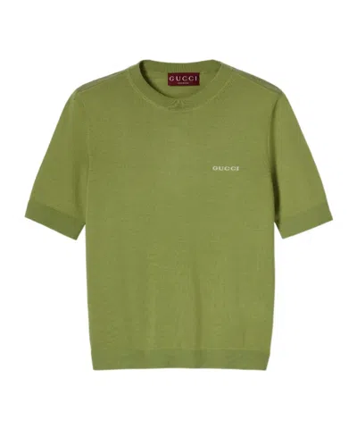 GUCCI CASHMERE AND SILK TOP WITH INTARSIA