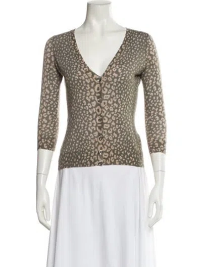 Pre-owned Gucci Cashmere Animal Print Sweater In Neutral