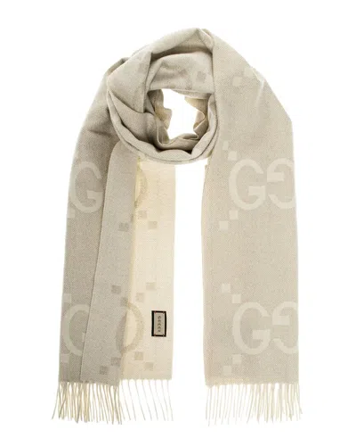 Gucci Cashmere-blend Scarf In Gray