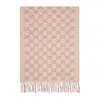 Gucci Cashmere Blend Scarf With Delicate Fringes In Neutrals
