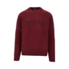 Gucci Bordeaux Crewneck Sweater With Logo Lettering Embroidery On The Front In Wool Man In Red