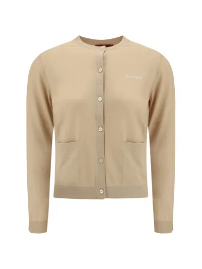 Gucci Cashmere Cardigan In Neutral