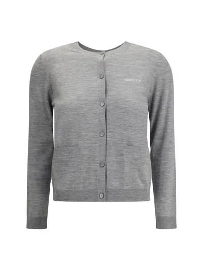 Gucci Women Cashmere Cardigan In Gray