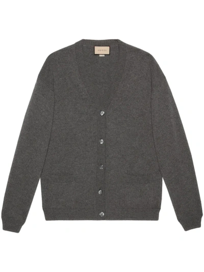 Gucci Cashmere Cardigan In Grey