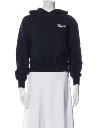 Pre-owned Gucci Cashmere Crew Neck Sweater In Blue