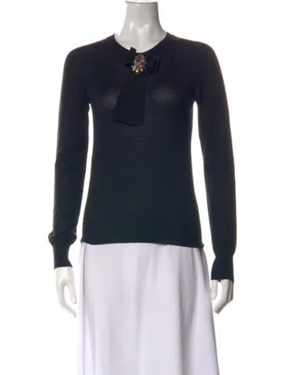 Pre-owned Gucci Cashmere Crew Neck Sweater In Blue