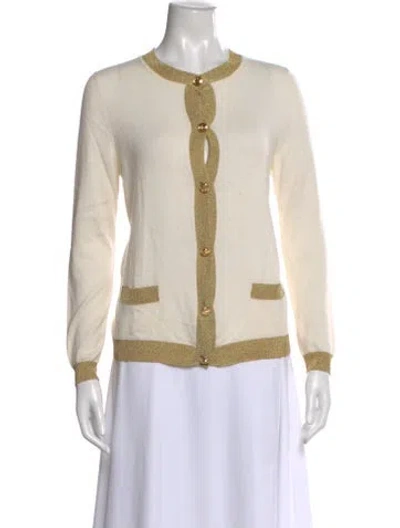 Pre-owned Gucci Cashmere Crew Neck Sweater In Metallic/neutrals