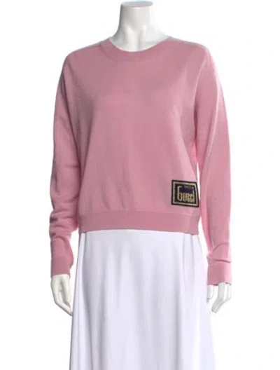 Pre-owned Gucci Cashmere Crew Neck Sweater In Pink