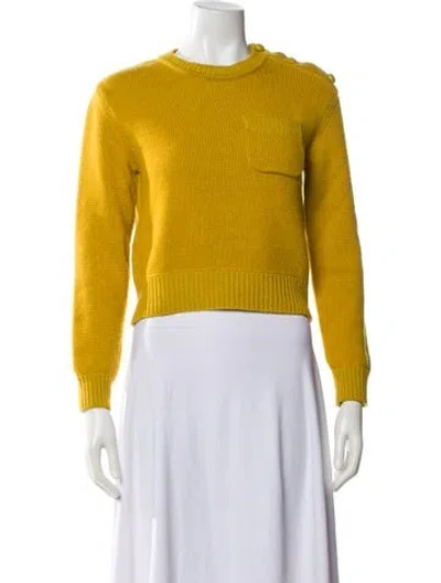 Pre-owned Gucci Cashmere Crew Neck Sweater In Yellow