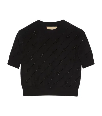 Gucci Gg-interlocking Cashmere Jumper In Black