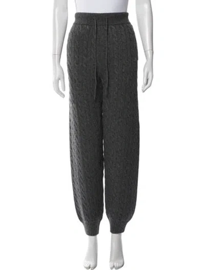 Pre-owned Gucci Cashmere Embroidered Accent Sweatpants In Gray