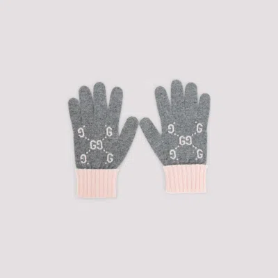 Gucci Cashmere Gg Knit Gloves In Grey