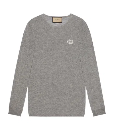 Gucci Cashmere Interlocking G Sweater In Grey