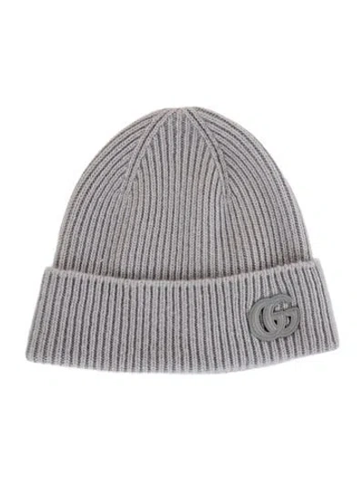 Pre-owned Gucci Cashmere Knit Beanie W/tags In Gray