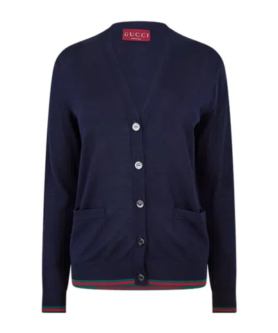 Gucci Cashmere Knit Cardigan In Black