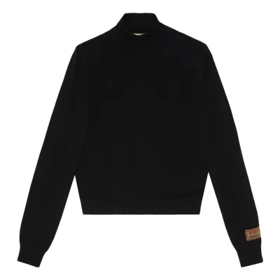 Gucci Cashmere Polo Neck With  Intarsia 'black'