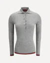 Gucci Cashmere And Silk Polo Top With Web