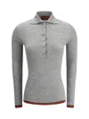 Gucci Cashmere And Silk Polo Top With Web