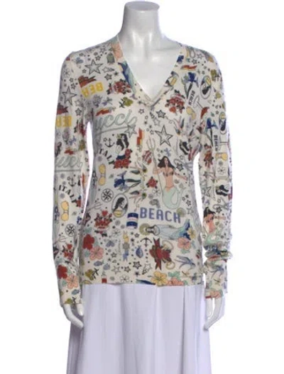 Pre-owned Gucci Cashmere Printed Sweater In Multi