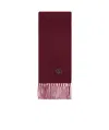 Gucci Cashmere Scarf With Patch In Burgundy