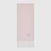 Gucci Cashmere Scarf With Patch In Pink