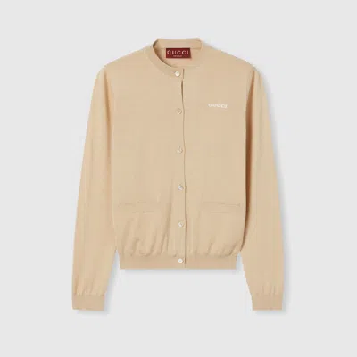 Gucci Cashmere Silk Cardigan In Neutral