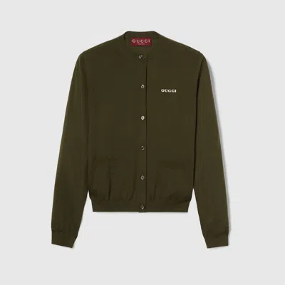 Gucci Cashmere Silk Cardigan In Green