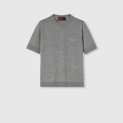Gucci Grey Sweater In Cashmere And Silk Women In Gray