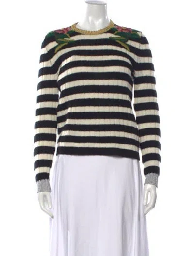 Pre-owned Gucci Cashmere Striped Sweater In Black