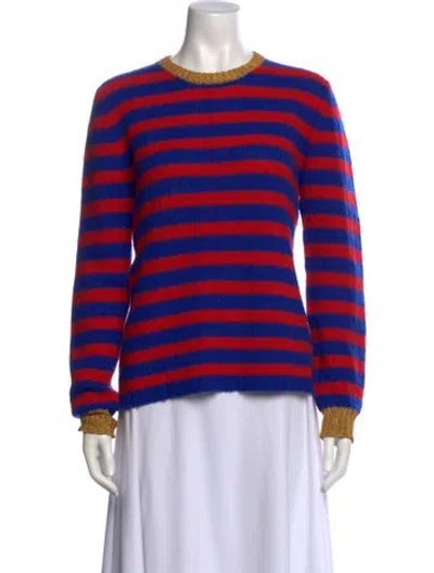Pre-owned Gucci Cashmere Striped Sweater In Blue