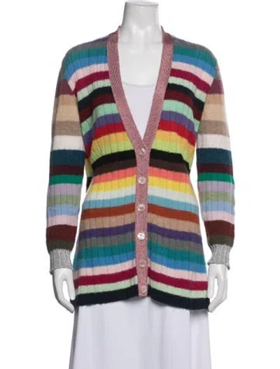 Pre-owned Gucci Cashmere Striped Sweater In Blue
