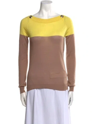 Pre-owned Gucci Cashmere Striped Sweater In Yellow