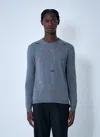 Gucci Men Long Sleeve Crew-neck Cashmere Sweater In Gray