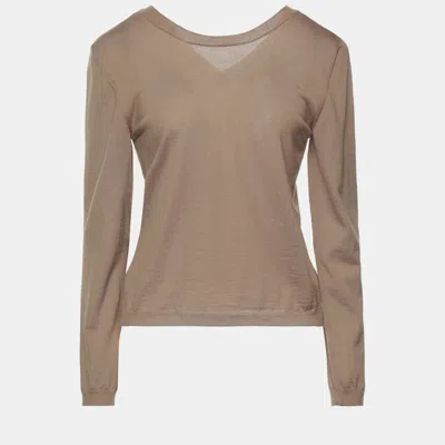 Pre-owned Gucci Cashmere Sweater L In Brown