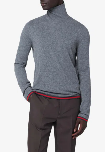 Gucci Cashmere Turtleneck Sweater In Gray