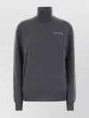 Gucci Cashmere Turtleneck Sweater With Ribbed Cuffs And Hem In Gray