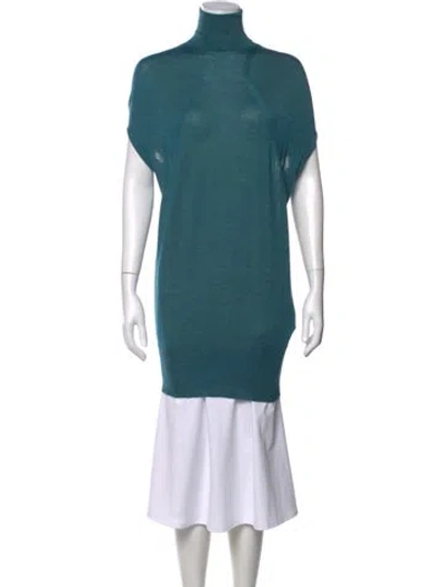 Pre-owned Gucci Cashmere Turtleneck Tunic In Blue