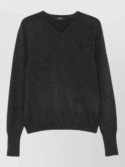 Gucci Cashmere V-neck Jumper In Black