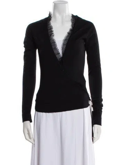 Pre-owned Gucci Cashmere V-neck Sweater In Black