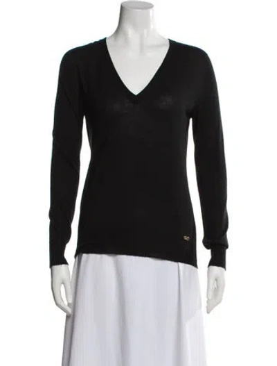 Pre-owned Gucci Cashmere V-neck Sweater In Black