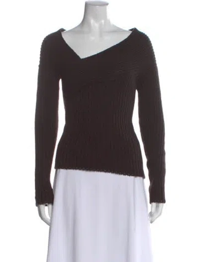 Pre-owned Gucci Cashmere V-neck Sweater In Brown