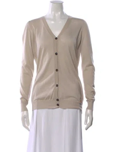 Pre-owned Gucci Cashmere V-neck Sweater In Neutral