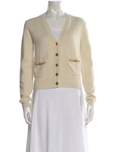 Pre-owned Gucci Cashmere V-neck Sweater In Neutral