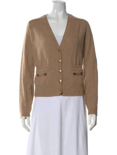 Pre-owned Gucci Cashmere V-neck Sweater In Neutral