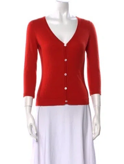 Pre-owned Gucci Cashmere V-neck Sweater In Orange