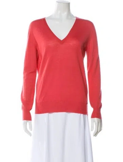 Pre-owned Gucci Cashmere V-neck Sweater In Pink