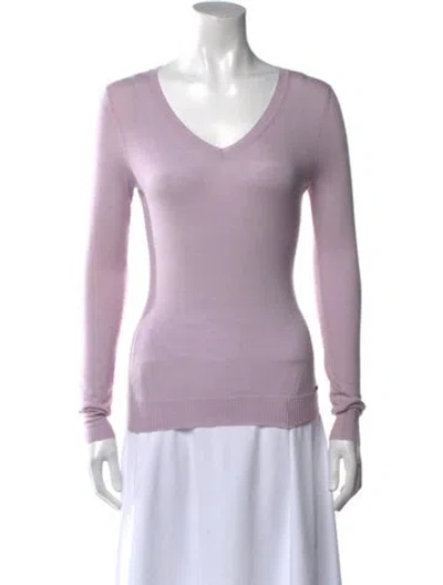 Pre-owned Gucci Cashmere V-neck Sweater In Purple