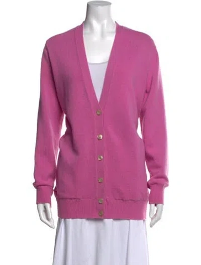 Pre-owned Gucci Cashmere V-neck Sweater In Purple